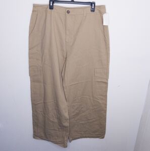 BP Nordstrom Women's Baggy Cargo Pants Plus Size 1X Khaki Bottoms
